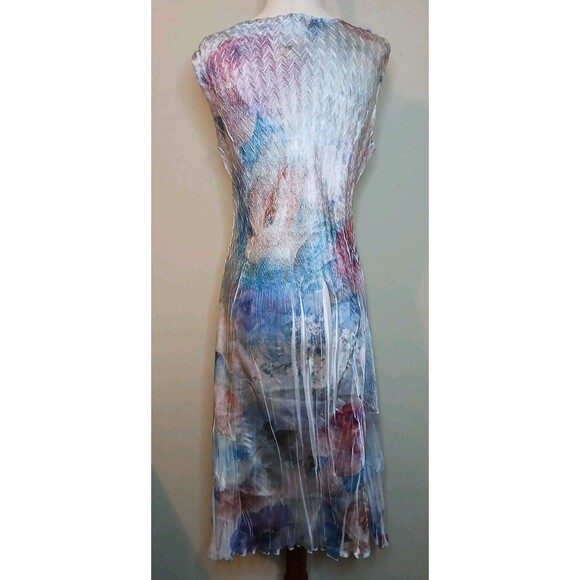 Komarov Dress Sz XL Charmeuse Pastel Floral Midi Slip Sleeveless Slip-on NWT - Picture 3 of 16
